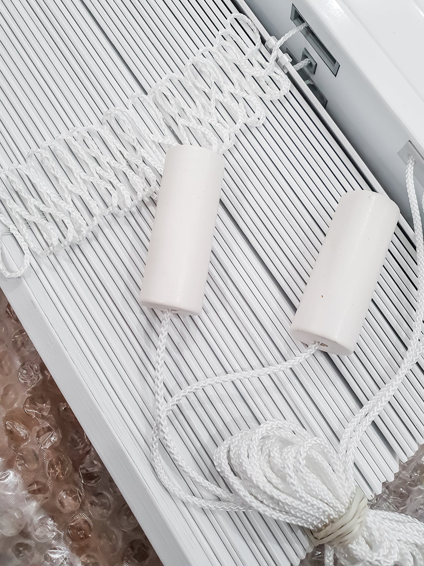 White Bamboo Blinds
