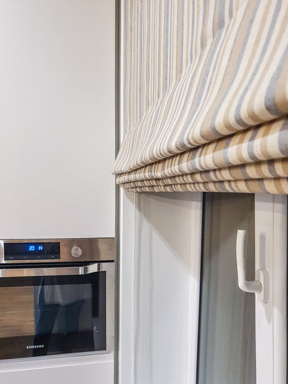 Roman Shades Beige Stripes