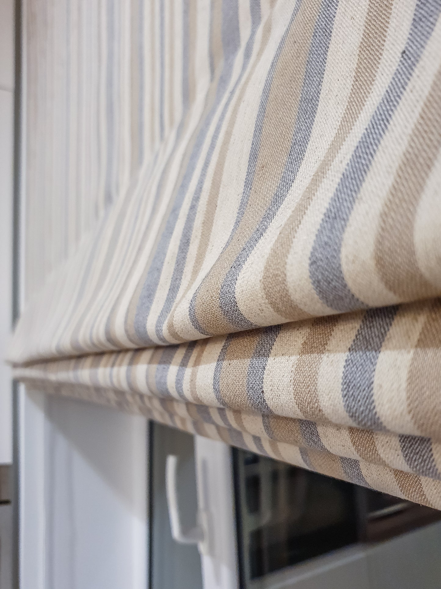 Roman Shades Beige Stripes